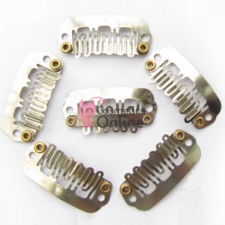 Clipsuri / Cleme Clip-On pentru extensii de 2,4 cm, 15 buc Cod: 2406 - Argintii